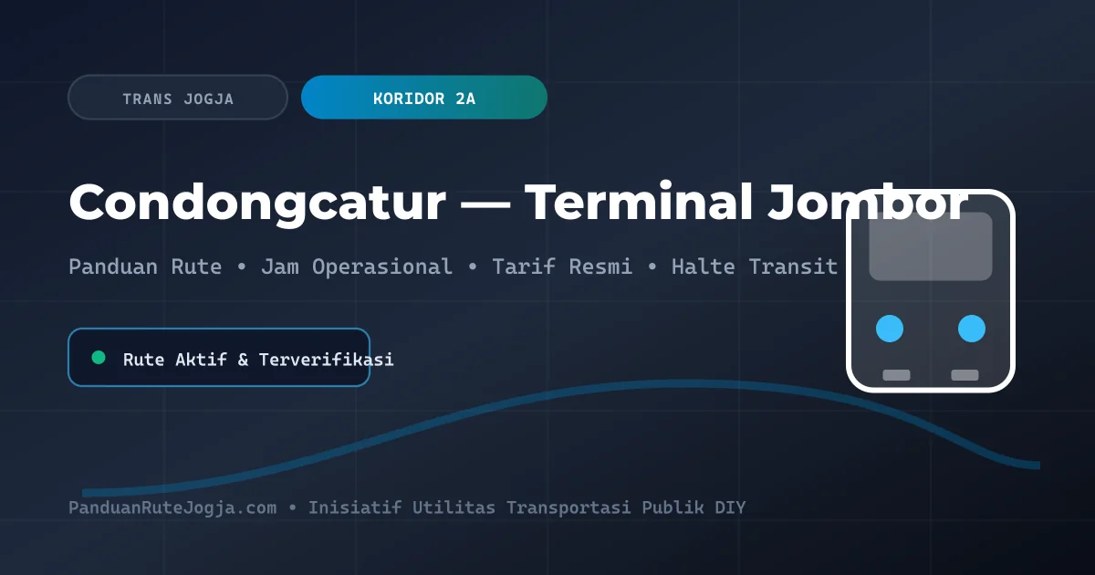 Rute & Jadwal Trans Jogja Koridor 2A: Condongcatur ke Terminal Jombor